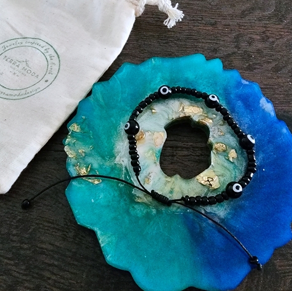 TMD - Evil Eye Beaded Friendship Bracelet in Black - Size S / L - Picture 6 of 6